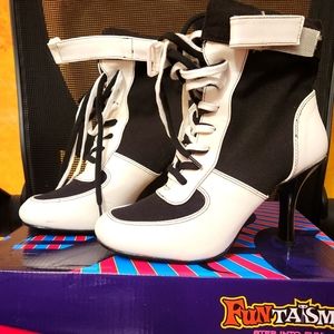 Size 8 Black & White Sport Boot/Referee Costume Style